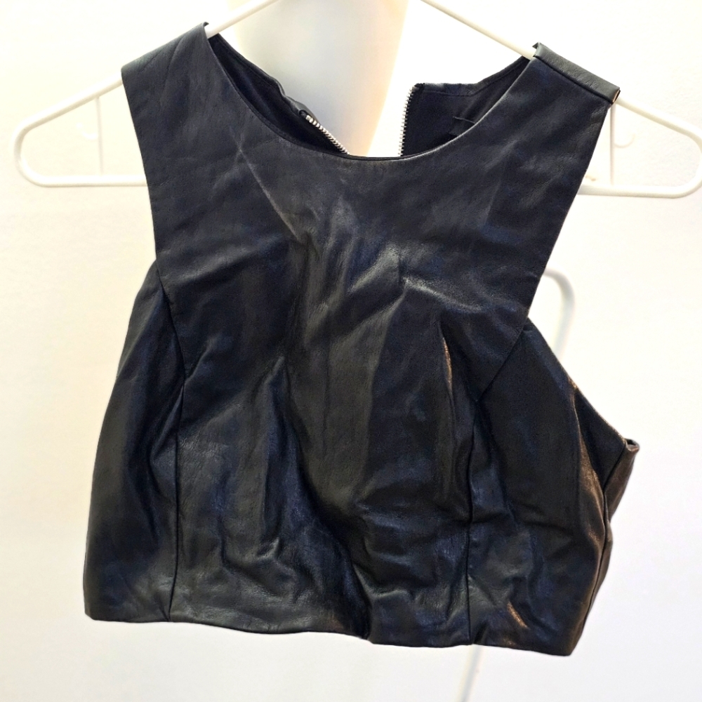 Faux Leather Crop Top